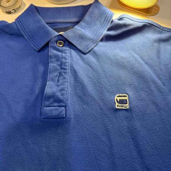 G-Star Raw Dunda Polo Shirt - Boys/Youth Size Small, Solid Blue, Pre-owned - Picture 5 of 11